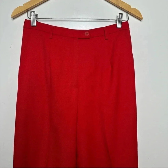 Pendleton Red 100% Virgin Wool Ultra High-Rise Straight Leg Pants Size 8P - Picture 3 of 10